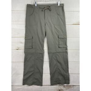 Prana Pants Womens Sz 14 Taupe Gray Convertible Cargo Hiking Outdoor Shorts